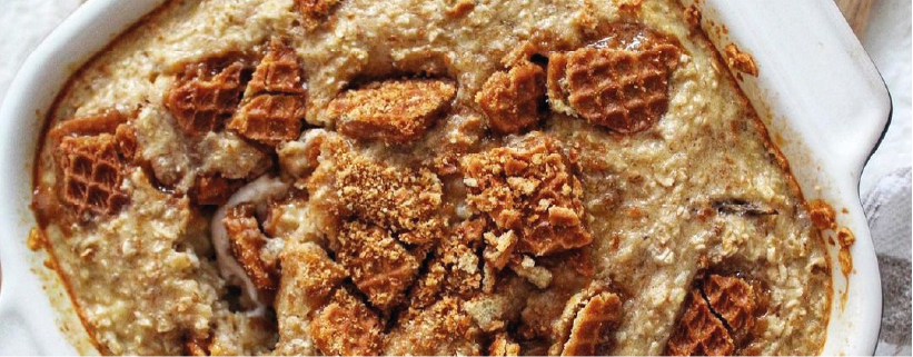 Baked oats recept met stroopwafel